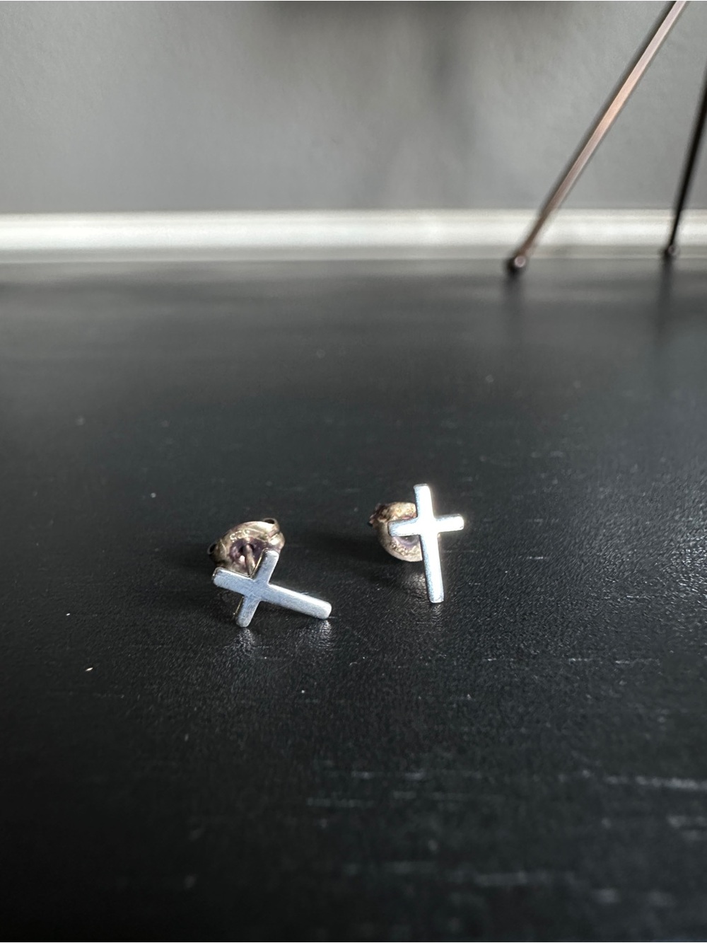 Sterling Silver Cross Stud Earrings - Small Silver Crosses